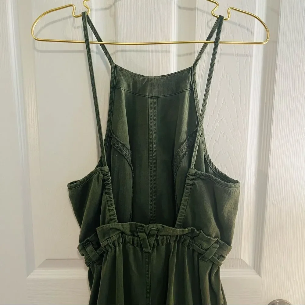Free People Hearts Run Free Denim Jumpsuit
